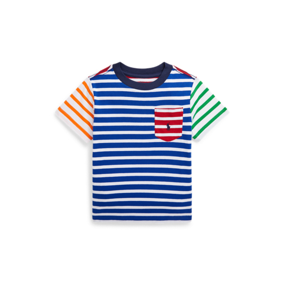 Striped Cotton Jersey Pocket Tee